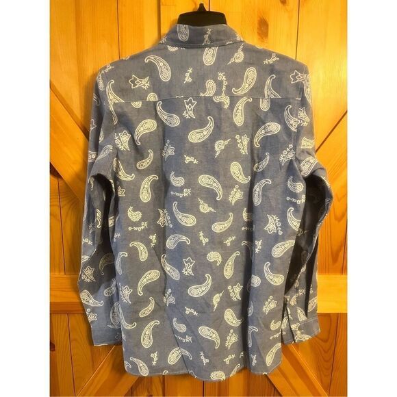 Reason Sz Small Mens Button Down Long Sleeve Royal Blue paisley Nwt (3302) - Picture 4 of 4